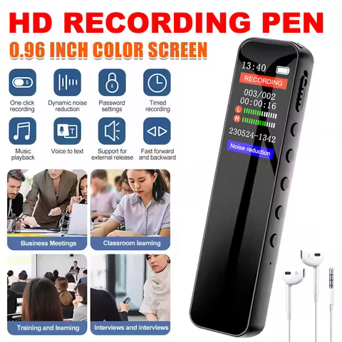 128GB 1536KBPS Digital Voice Recorder Professional Sound Dictaphone Voice Activated Audio Recording 
