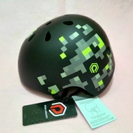 Helm Sepeda Polygon Pixel Black Green Kuat Original Helm Batok BMX MTB