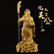ST-🚤Li Yiyuan Brass Support Ingot Guan Gong Decoration Wu Guan Gong Copper Statue Large Guan Yu Guan Er Ye Copper Statue