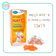 Mega we care Nat C Yummy gummyz  25x2'S  เมก้า แนทซี กัมมี่ (25 ห่อ*2เม็ด) วิตามินซี กลิ่นส้ม วิตามินซีเยลลี่ สำหรับเด็ก