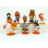 8-9 cm Beautiful Work Complete Set Of 8 Designs: Luffy And Friends In Pumpkin Heads 89 Sets Of 8 Des