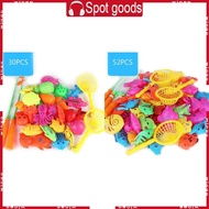 WIN 30 52 Pcs Magnetic Fishing Toys Plastic Fish Rod Set Kids Playing Water Gifts