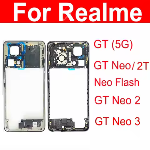 Middle Frame Housing For Realme GT Neo 3 Neo 2 2T GT NEO Flash 5G Middle Frame Holder with Side Powe