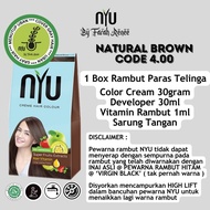 Free Gift NYU Hair Color Halal Natural Brown Pewarna Rambut Sah Solat Tutup Uban Bebas Ammonia Long 