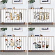 Cartoon Kitchen Curtain Cat Design Langsir Kabinet Dapur Curtain 3D Self-adhesiveshort Door Curtains Home Supplies