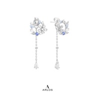 Aloha 櫻花水滴耳環 (白金色)