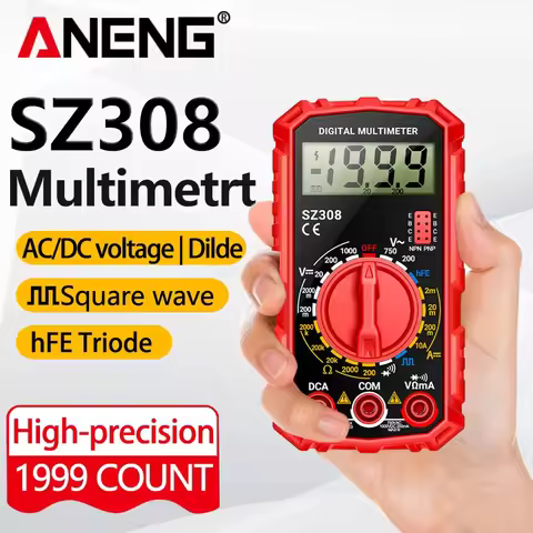 Digital Multimeter Current Voltage Resistance AC/DC Meter Meter Electrician LCD Backlight Ohm Square