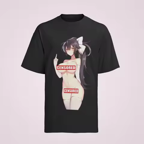 Organic Cotton Mens Sweet Anime Girl Takao T-Shirt - Azur Lane Hentai Waifu-