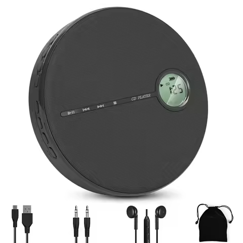 Portable Walkman CD Player Bluetooth Rechargeable Discman With Speakers Cd Player With USB Bluetooth