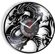 12 Inch Dragon LED Wall Clock with 7 Colors Changing Silent Non Ticking Vintage Flying Evil Dragon S