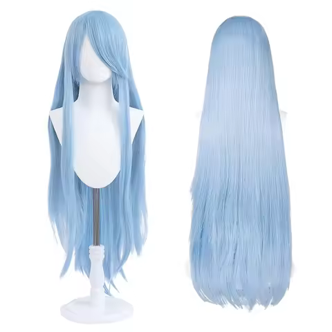 Anime Blue Archive Cosplay Wigs Long Straight Aomori Mine Light Blue Wig Heat Resistant Synthetic Ha