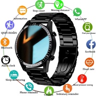 Smartwatch สมาร์ทวอทช์ Smart Watch Men Full Touch Round Screen Bluetooth Call Pedometer Watches Sports Tracker Heart Rate Smartwatch For Huawei XiaomiSmartwatch สมาร์ทวอทช์ Red