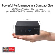 AMD Ryzen 5000 Series Mini PC with AMD Radeon Graphics DDR4-3200 M.2 PCIe SSD Black
