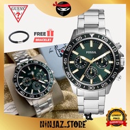 [Authentic] Men Bannon Green Dial Silver Stainless Steel Watch BQ2492 Jam Tangan Lelaki