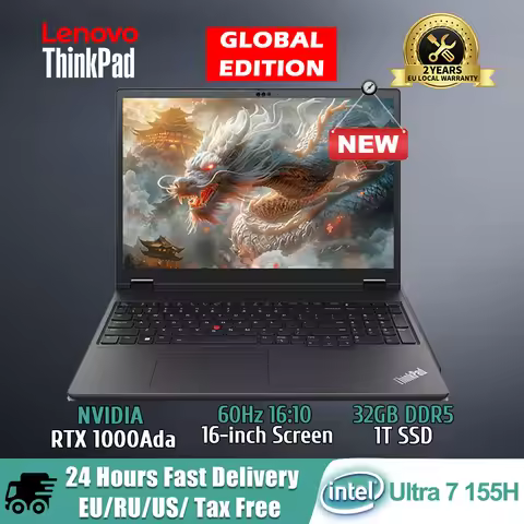 Lenovo ThinkPad P16v Laptop Core Ultra 7 155H NVIDIA RTX1000Ada RAM 32GB 1T SSD 16-inch 60Hz 100% sR