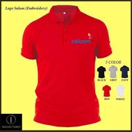 Microfiber Dry Fit Quick dry Jersi Jersey Polo T Shirt Logo Sulam Embroidery Celcom Mobile Phone Com