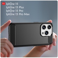 Ip ho ne 15 Plus Ip 15 Pro Ip 15 Pro Max Carbon Brushed Case Cover TPU Silicone Soft Casing Phone