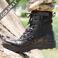 HOT★CQB.SWAT Mens ใหม่แฟชั่น Super ทหารสีดำยุทธวิธีสวมใส่ซิป Boot ข้อเท้าต่อสู้ SWAT Boots Size38-45