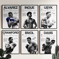 Alvarez Inoue Usyk Crawford Bivol Davis Poster Bundle, Boxing Wall Print,  Boxer Poster, Boxing Fan 