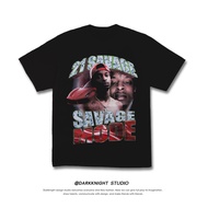 2025 Summer New 21savage Commemorative Short Sleeve T-shirt Retro Men's Fashion Casual Short Sleeve 