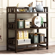[in stock] Tea Cabinet Tea Storage Rack Tea Table Side Cabinet Tea Rack Solid Wood Storage Rack Tea 