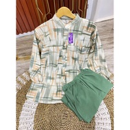 Setelan wanita jumbo /SETELAN WANITA IMPORT / One Set Audrey /Crincle Motif Premium import Stelan Wa