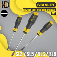 STANLEY Cushion Grip Screwdriver Slotted / 4 Size Optional / SL3 / SL5 / SL6 / SL8