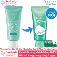 Sữa rửa mặt Senka dành cho da mụn Perfect Whip Acne Care 100g - Srm Senka xanh lá