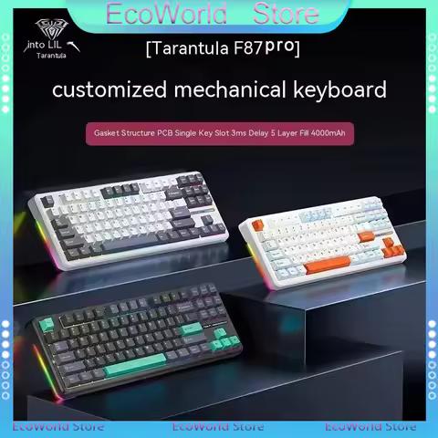 AULA F87 Pro 87 Key Mechanical Keyboard 2.4g Usb Bluetooth Tri Mode Wireless Rgb Pbt Gasket 5 Layer 