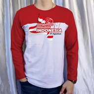 KATUN 28S COTTON T-SHIRT/ 17 August 45 80th Men's Long Sleeve T-Shirt Wanita dirgahayu Republic of I