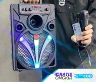 Karaoke Speaker 7806 8 inchi Bluetooth Portable Extra Bass brain power Free Microphone QS 7806