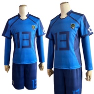 【COSER 77】Holoun Blue Lock ชุดคอสเพลย์ เสื้อยืด ลายอนิเมะ Football Soccer Uniform Isagi Yoichi Bachi