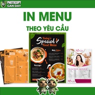 Print Menu on Demand A3 A4 A5 A6 | Restaurant, Cafe, Spa Menu | Plastic Laminating - Waterproof