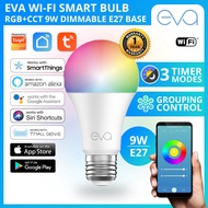 Eva Wi-Fi Smart Bulb 9W RGB + CCT E27 Dimmable Works on Tuya Smart Life App Support Alexa, Google As