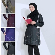 Baju Melayu Floral Muslim Dress Baju Muslimah T-shirt Jersey Humaira Nova Series 2024 Plus Size Modern Muslim Dress Women's Simple Muslim Cutting Trim Tops