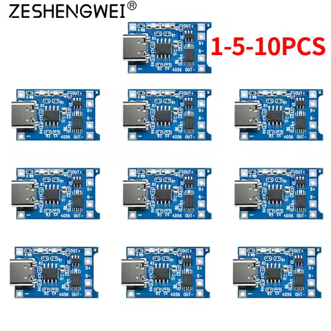5-10Pcs 5V 1A TYPE-C Micro USB 18650 TC4056A Lithium Battery Charging Board Charger Module with Prot