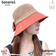 BANANA1 Bucket Hat Women UV Protection Panama Hat Foldable Sunshade Hat