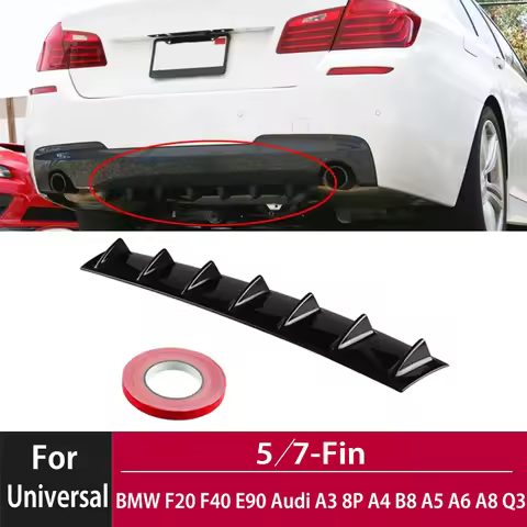 Universal Car Rear Bumper Lip Spoiler Diffuser Splitter Shark for BMW F20 F40 E90 Audi A3 8P A4 B8 A