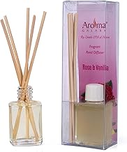 Ethnic Choice Aroma Galaxy Rose &amp; Vanilla Reed Diffuser Set/Aroma Reed Diffuser/Home Fragrance/Scented Reed Diffuser for Offices, Home, Hotel, Bathroom &amp; Living Room - 30 ML with 6 Reed Sticks