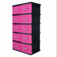 Century Double 5 Tier Plastic Drawer / Cloth Cabinet / Storage Cabinet B9250