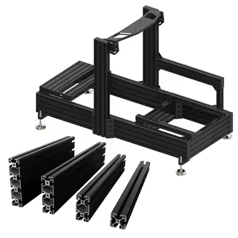 Sim Racing Rig Game Driving Flight Simulator Cockpit Silver Black 4080 Kit Black Racing Sim Rig Kit