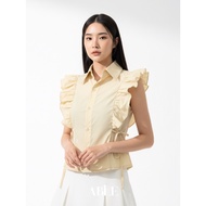 KEMEJA ABLE - Aira Top Women's Blouse Shirt Short Sleeve Ruffle Tie Ribbon Slimfit Casual Work Top