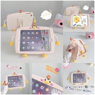 For Huawei MatePad 10.4" Pro 10.8" T10S 10.1" T10 9.7" 11" 2021 2022,MediaPad M6 10.8" 8.4" M5 Lite 8.0" Kids Tablet Cute Cartoon Chicken Silicone Shockproof Stand Case Cover With Strap