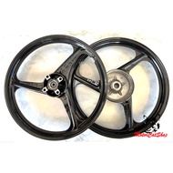 Enkei Sport Rim 3 Batang Hitam Honda Vario150 / Vario125 , 3 Batang Hitam , Size (Front 1.4, Rear 1.