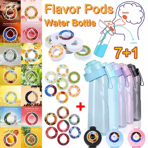 Flavored Water Bottle with 7 Flavoring Pods Air Scent Drinks Fruit Flavour 0 Sugar Up Water Bottles 