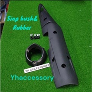 y15z/y15zr stander exhaust system full cover exhaust(black)siap bush dan rubber 3bijih