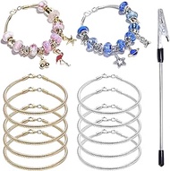 Exway 10 Pcs Snake Charm Bracelet Chain 8.0 Inch Include 5 Pcs Gold Chain and 5 Pcs Sliver Chain Bra