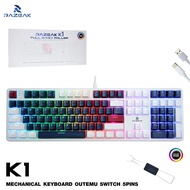 Razeak K1 Mechanical Keyboard บลูสวิตซ์/เรดสวิตซ์ Hot-Swap5pin ถอดสวิตซ์ได้ RGB มีสาย