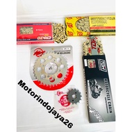 Gear set gir package Honda Win Astrea Legenda grand Prima Supra x Lama Wilwood Gold Chain 428H model