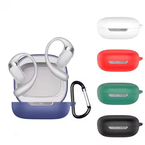 Anti-fall Earphone Case Silicone Dustproof Headphone Protective Case Shockproof with Carabiner for S
